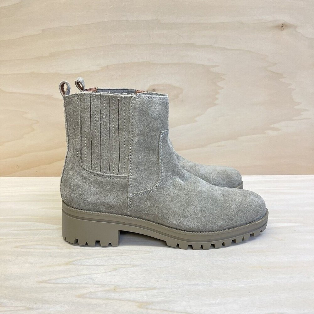 Lucky Brand Womens Suede Hazyl Pull On Ankle Boots Fossilized Size 6.5M NEW - Picture 2 of 7